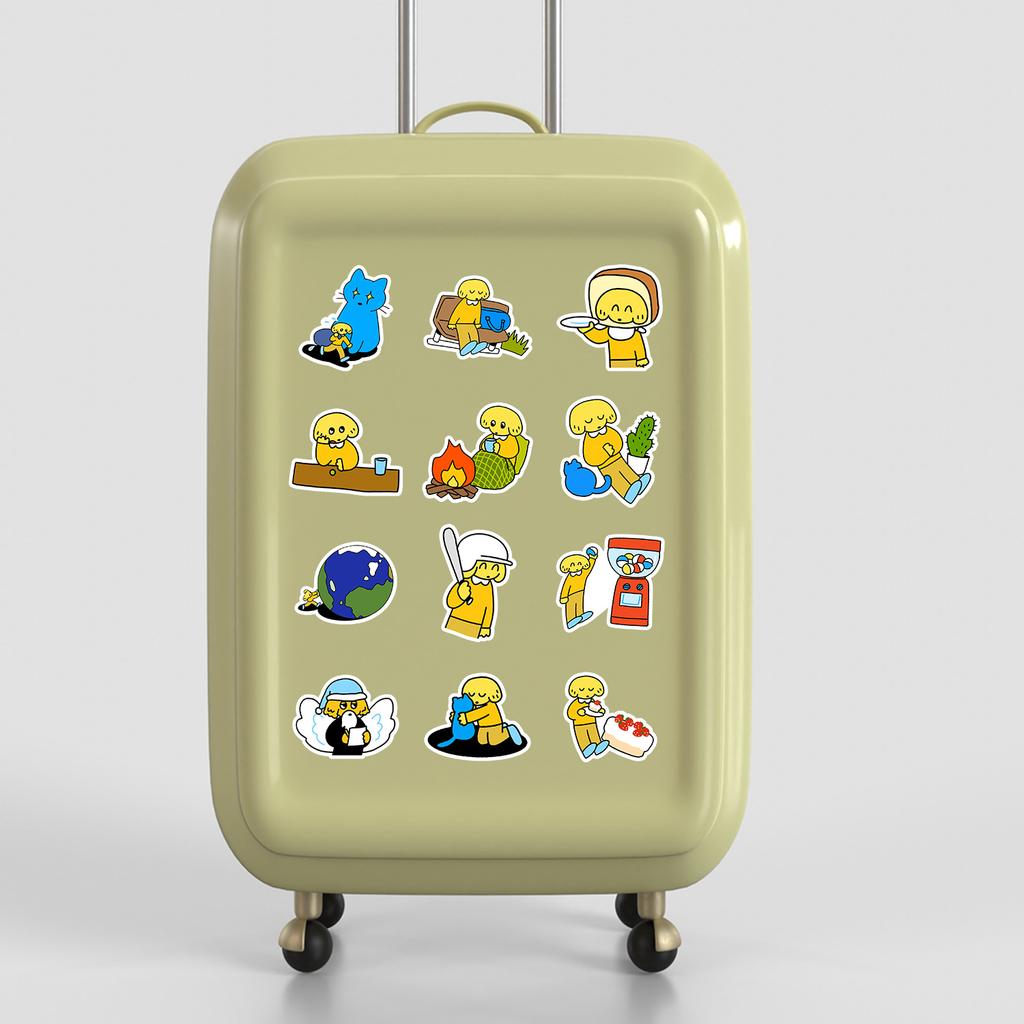 50 Cartoon Butter Dog Doodle Stickers for Mobile Phones and Computers, Waterproof Decorative Stickers, Creative Stationery Stickers