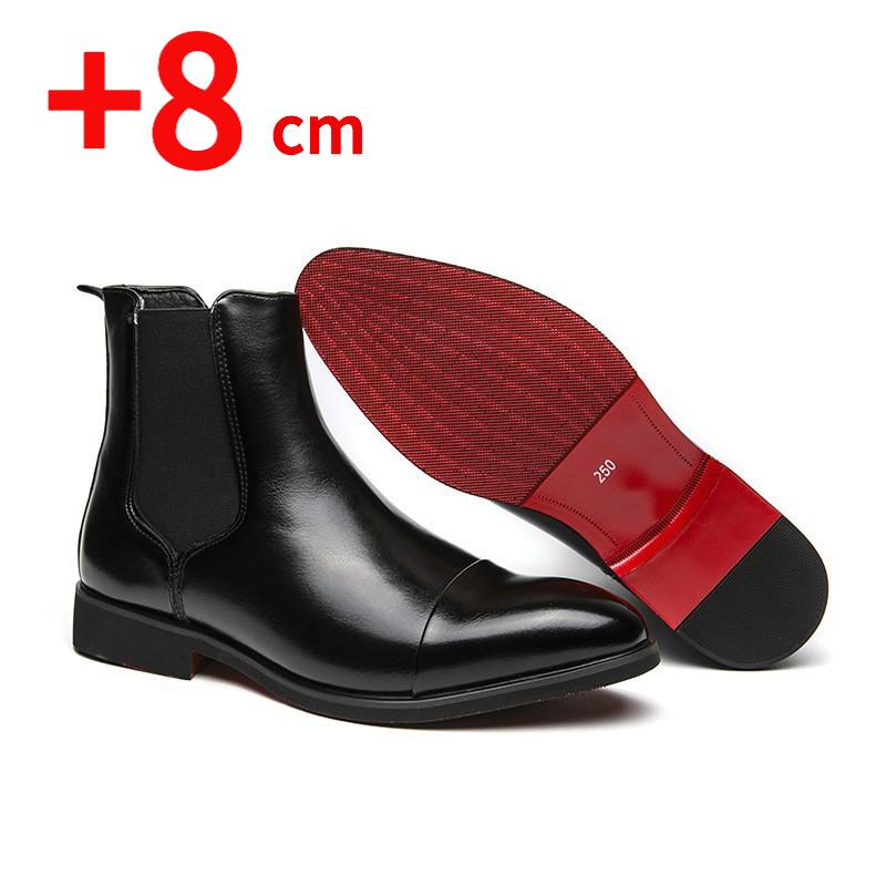 Scarpe da uomo rialzanti Aumento altezza 8CM 6CM Stivali Scarpe in pelle Suola rossa Tacco Aumento altezza interna Scarpe
