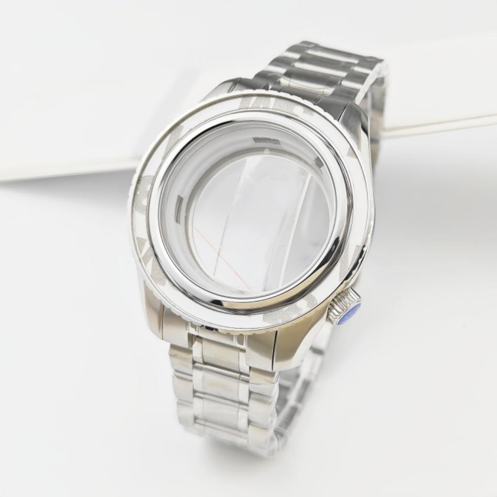 44mm Watch Bezel Case Strap Fit 32mm Dial For Seiko Grand GMT NH35/34/36/4R35A/4R36A Automatic Movement Sapphire Mod Parts