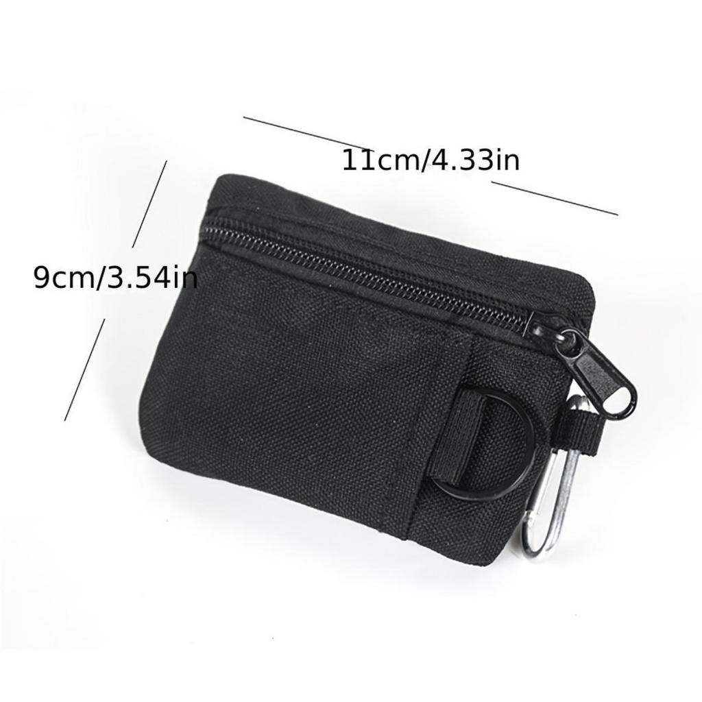 Mini Coin Purse Key Holder, Casual Style Nylon Zipper Sport Storage Pocket, Polyester Material, Small Hang Tag Card Holder