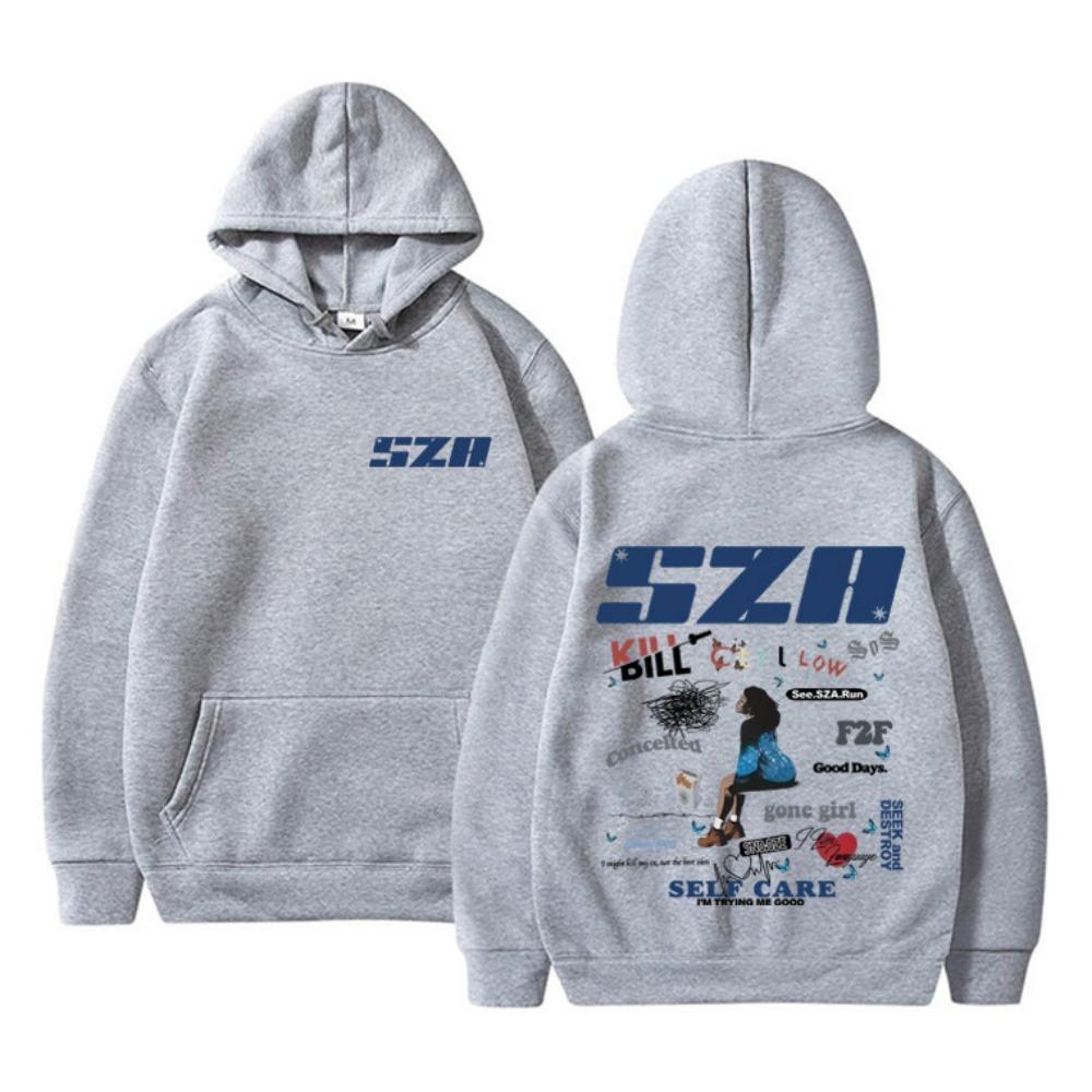 

Sza - Мужская толстовка с капюшоном и графикой, повседневная, в стиле ретро, уличная мода, модная и популярная музыкальная толстовка для мужчин 3XL
