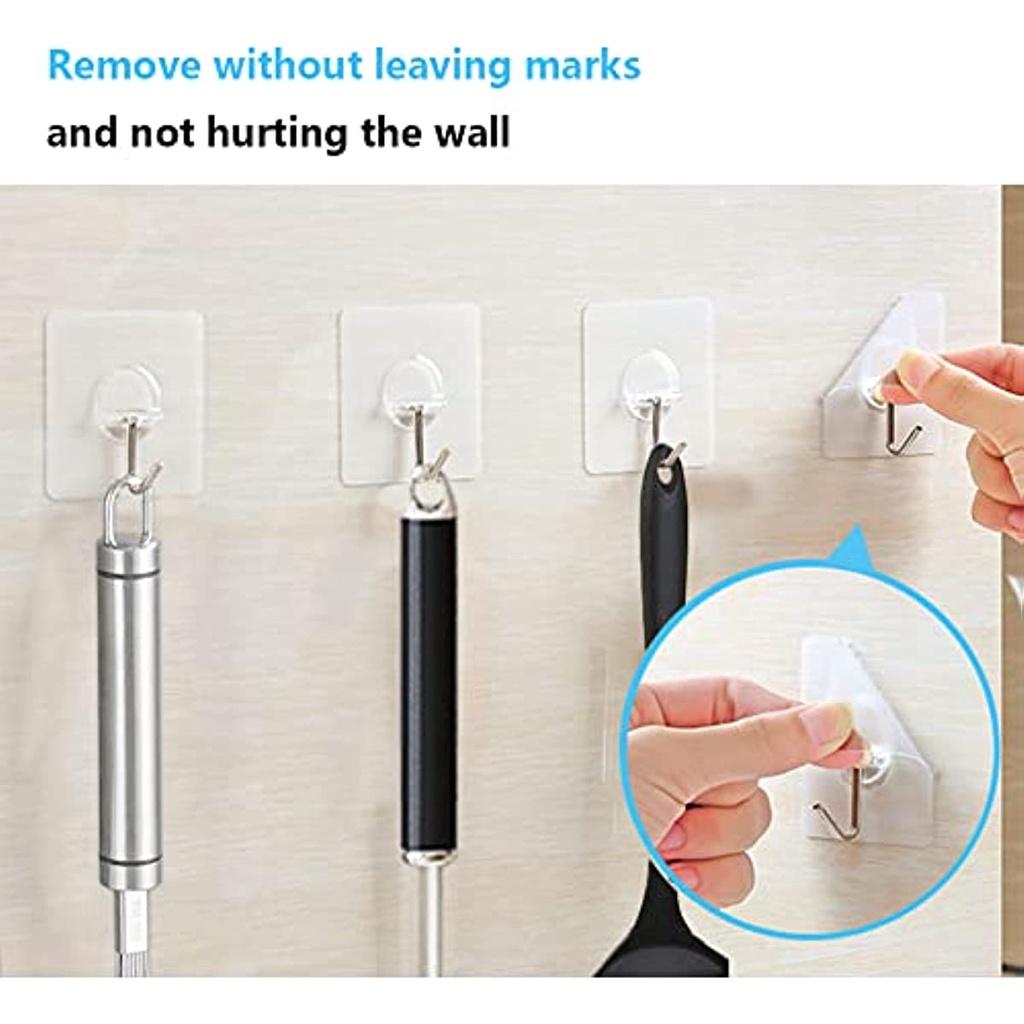 Fisynug Crochet Adhésif-6 Pcs Grand Crochets Adhesifs Transparent Auto