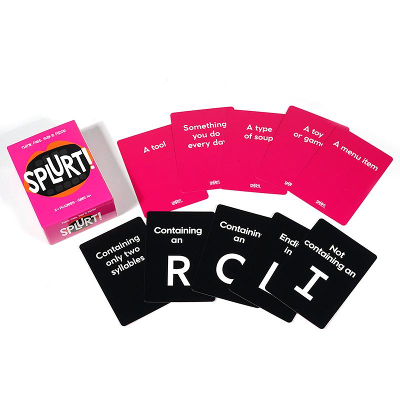 Splurt Denke schnell Sag es zuerst Tragbares Party-Kartenspiel Rosa Brettspiel Weihnachts-Geburtstagsfeier-Spiel Geschenke