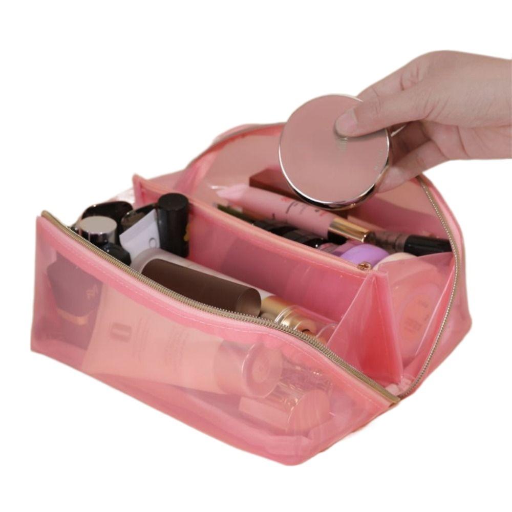 

Pillow Shape Portable Cosmetic Pouch Zipper Closure Travel Beauty Organizer Daily Use