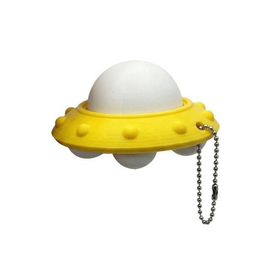 

Decompression Toy Compact Size Flying Saucer Clicker Charm Key Chain with Tactile Feedback Stress Relief Quiet Fidget Toy