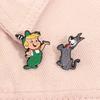 Cartoon Comedy Animations Emaille-Pins Anime-Charakter Grauer Hund Metallbroschen Anstecknadel Schmuckzubehör Geschenke für Freunde