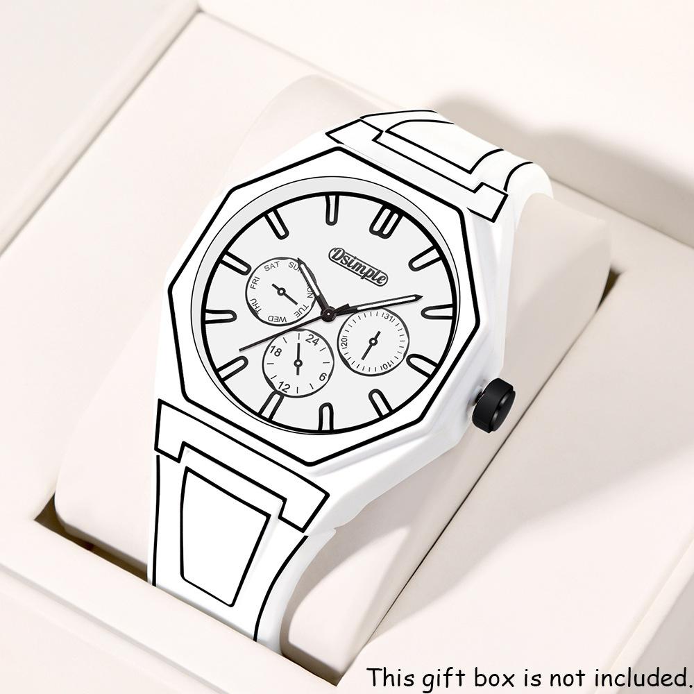 Watch Men'S Trend Animation Line Second Dimensional Art Personality Fashion Student Men'S And Women'S Quartz Watch