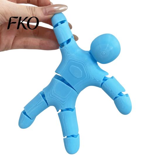 Portable Fidget Figure 3D Printed Articulated Figure, Movable Joints Figurine, Compact Decompression Toy Small Robot Desk for Kids Adults, Stress
