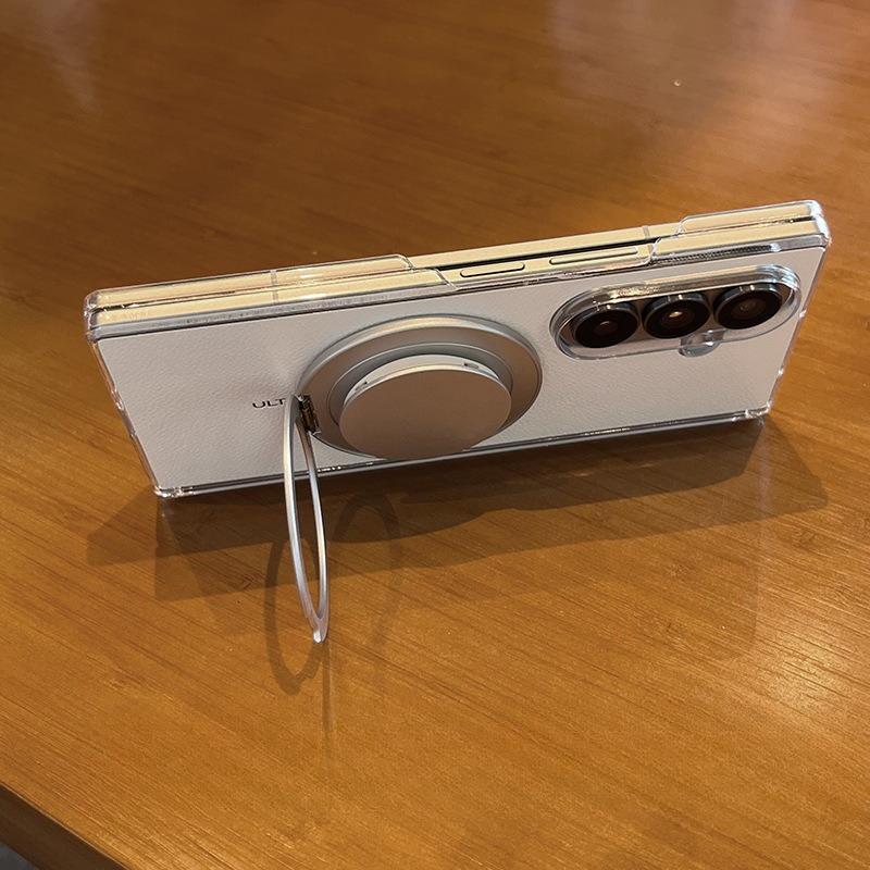 Suitable for Samsung Zfold7 Mobile Phone Case 6 Magnetic Suction Double Sided Central Shaft Anti Fall Business Advanced Extraordinary Leather Pattern