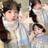 Autumn and Winter Plaid Scarf Female Korean Version Imitation Cashmere Thickened Versatile Warm Student JK Wears Cute Couple Scarf