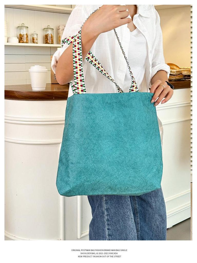 Wasserdichte Kraftpapier-Tragetasche von DuPont - Kreatives Geschenk & Retro-Umhängetasche mit Logo-Aufdruck