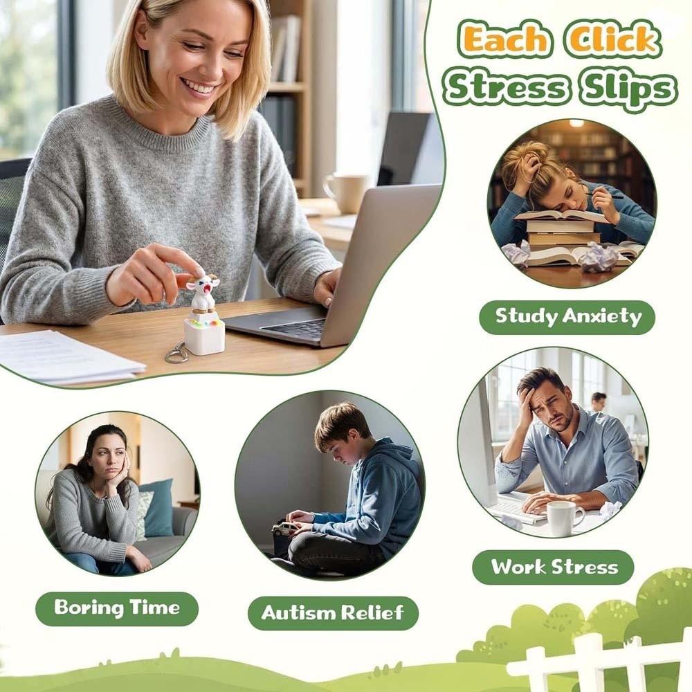 Sound-Effekt Schreien Ziege Schlüsselanhänger LED-Leuchtend Klingender Schlüsselring Fidget Knopf Spielzeug Schultasche