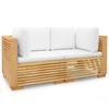 Garden Corner Sofa Set with Cushions 2 Pcs Solid Teak Wood