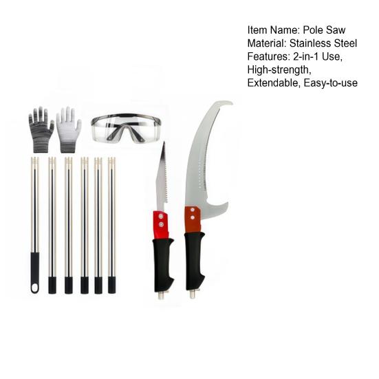 Tree Pruner Pole Saw Manual Telescopic Pole Saw Extendable Tree Pruning Saw