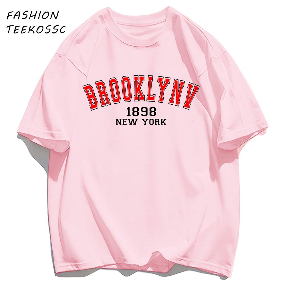 Brooklyn 1898 New York Men Basics TShirt Casual AllMatch Short Sleeve Cotton Oversized Sportswear Summer Crewneck T Shirts