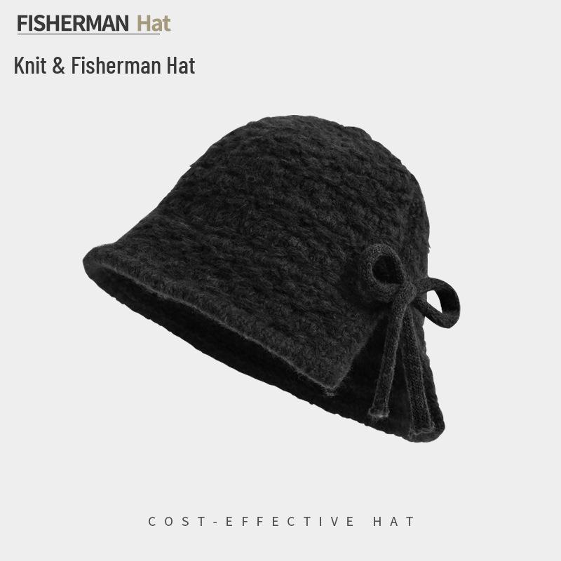 Women's Winter Wool Felt Fisherman Hat – Warm, Ear-Protecting Bucket Style for Large Heads, Slim Face Design