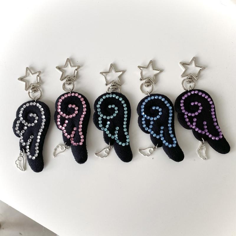 Y2K Harajuku Musical Notes Star Pendant Keychain Cute Bag Hanging Decoration For Women Girls Sweet Keyring Jewelry Gift