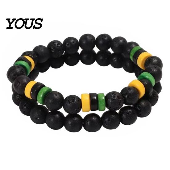 Versatile Fashion Accessories for Men Natural Obsidian Stone Bracelet Men, 8mm Rock Beaded Simple Wrist Decor Stretch Bracelet, Stackable Elastic
