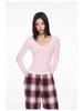 Women's V-Neck Lyocell Long-Sleeve Slim-Fit Top - Spring/Autumn Versatile Layered Design