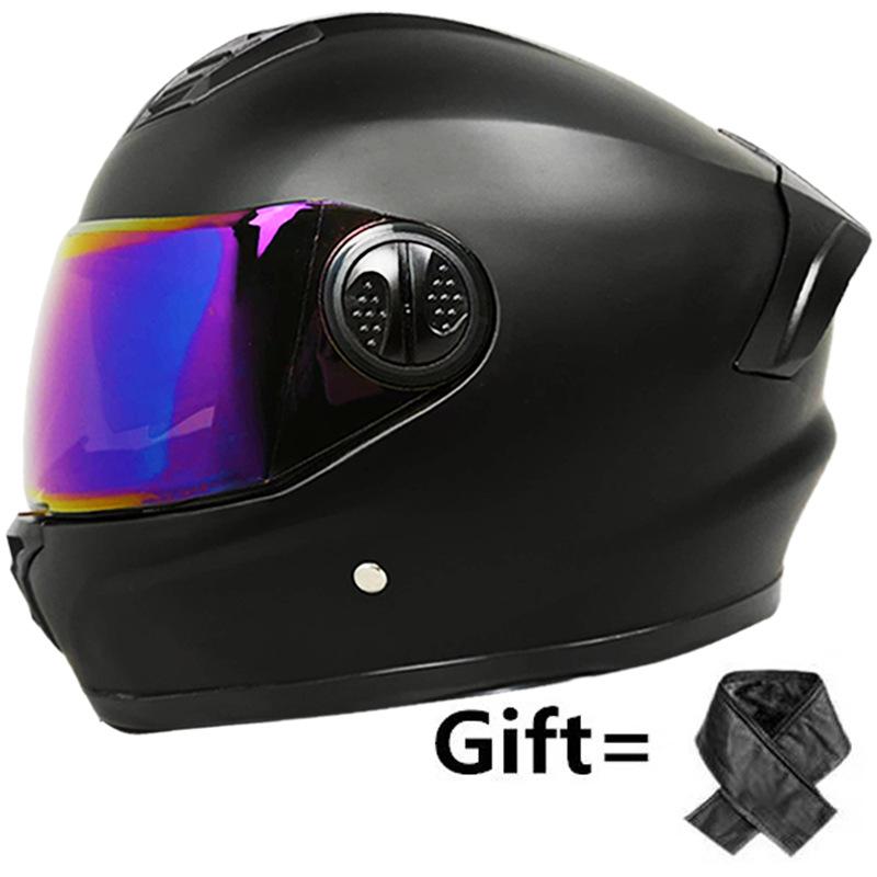 

Шарф для доставки, полный шлем для электромобиля с двумя линзами для мужчин и женщин, универсальный защитный шлем Four Seasons One size [suitable for head circumference 55-61CM]