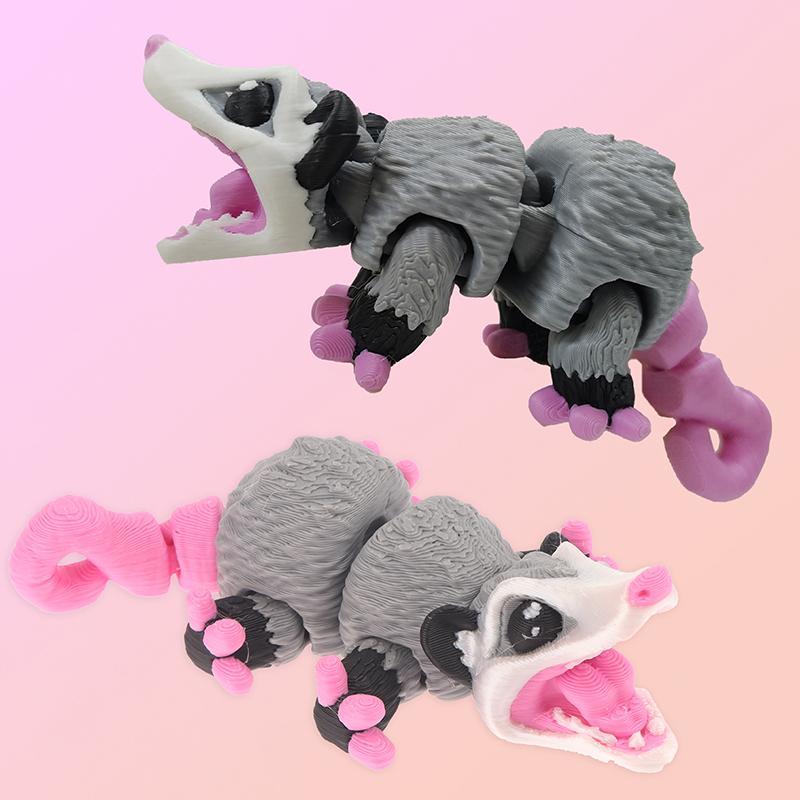 Opossum Articulated 3D Printed Fidget Figurine Sensory Desk Companion For Stress Relief & Focus Gifts