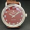 HAND-WINDING VINTAGE FAVRE LEUBA 253 SEA CHIEF SWISS MENS BROWN WATCH A702047-5 R208-a702047