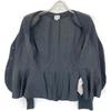 ARMANI COLLEZIONI Navy RMG07J RMCUJ V-neck collarless peplum jacket Jacket 38 NavyUsed