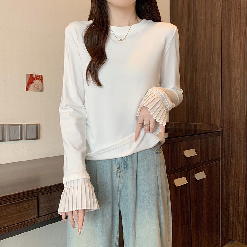 Plus Size Women s Patchwork Long Sleeve Warm T-shirt 2XL