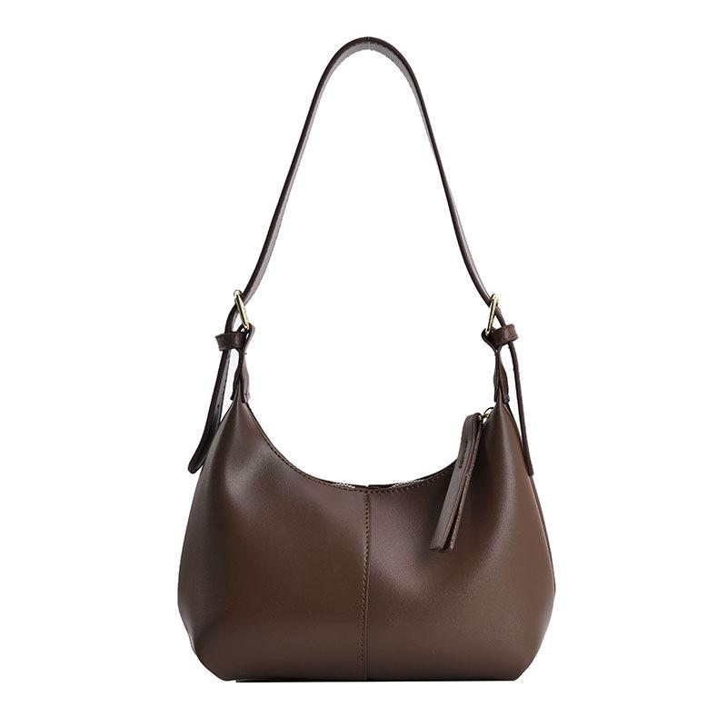 High-end Retro Solid Color PU Leather Shoulder Bag Fashion Women's Handbags Casual Designer Hobos Underarm Bags Fashionable New