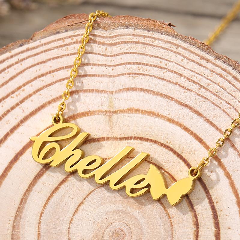 Custom Name Necklace Stainlesss Steel Chain Choker With With Heart Personalized Necklaces For Women Men Bijoux Bff Jewelry Gift