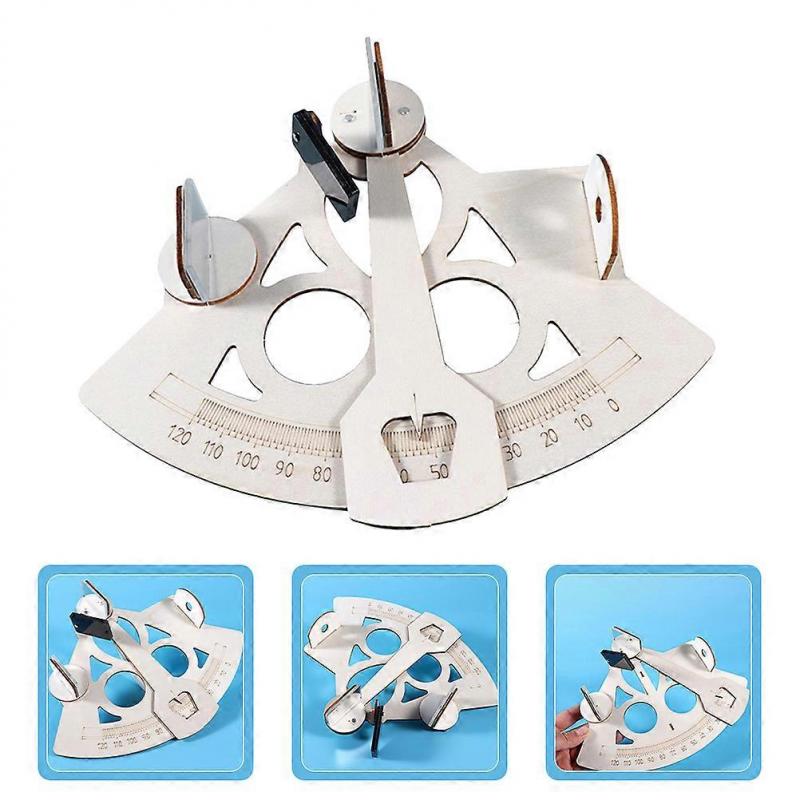Šestpencový model Námořní dřevěný sextant Montážní hračka pro děti Hraní 3 sady