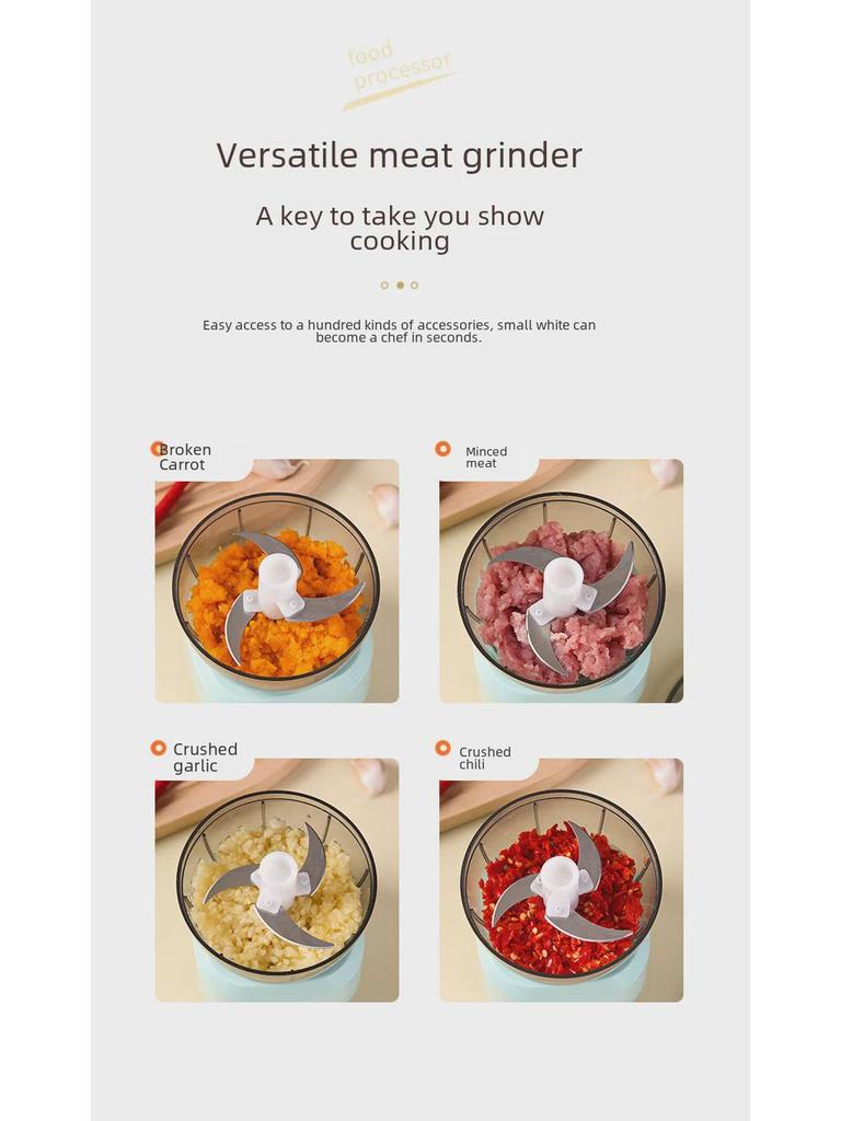 Kompakter elektrischer Fleisch- und Gemüsewolf mit Multifunktionsmixer für den Heimgebrauch