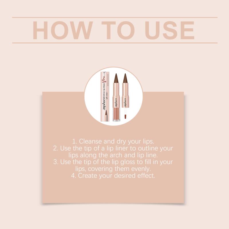 Cocoa Nude 2-in-1 Mirror Lip Gloss Everyday Autumn/Winter Natural Color, Lightweight, Moisturizing Lipstick