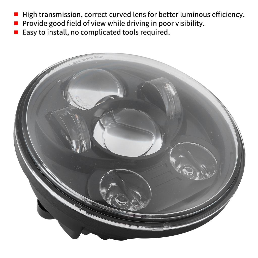 5,75in 75W LED Reflektor 6500K High Birhgtness Motocykl Reflektor Pasuje do Jeep Wrangler