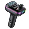 Auto Bluetooth 5.0 FM-Transmitter PD Typ-C Dual USB 3.1A Buntes Umgebungslicht Freisprecheinrichtung MP3-Modulator-Player