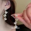 Silver Needle Butterfly Tassel Earrings with Zircon - Korean Niche Design, Fashionable Light Luxury, Women's Stylish Stud Jewelry.
