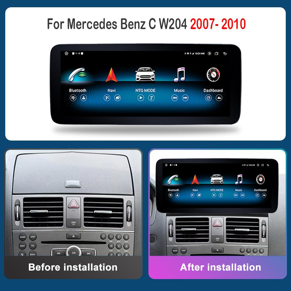 Ecran Tactil HD de 12,3 inch pentru Mercedes Benz C W204 2007 - 2010 Sistem NTG 4.0 Radio Auto Android Player Multimedia GPS 4G WiFi