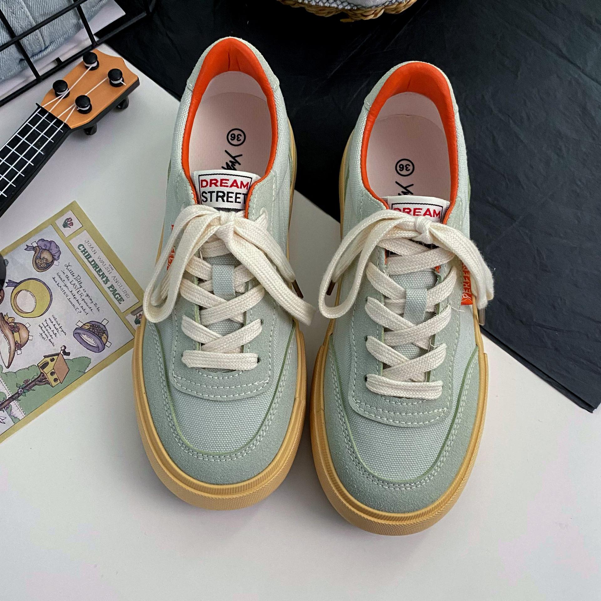 

Повседневные кроссовки женские замшевые кожаные пэчворк разноцветные туфли на шнуровке с круглым носком женские туфли на плоской подошве ручной работы 35 мятный зеленый