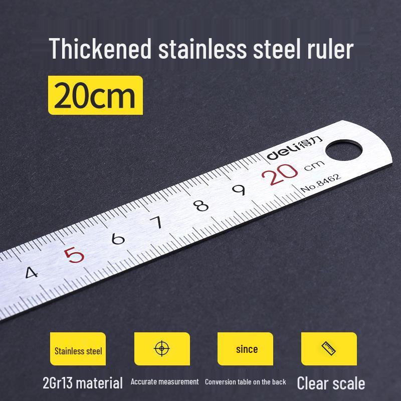 Edelstahl-Lineal, 15/20/30/50cm - Präzisions-Bürowerkzeug