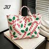 Christmas Theme Travel Bag PVC Tote for Women, Waterproof Spacious Plastic Handbag, Holiday Seasonal Handbag Large Top Handle Shopping, Beach, Travel,