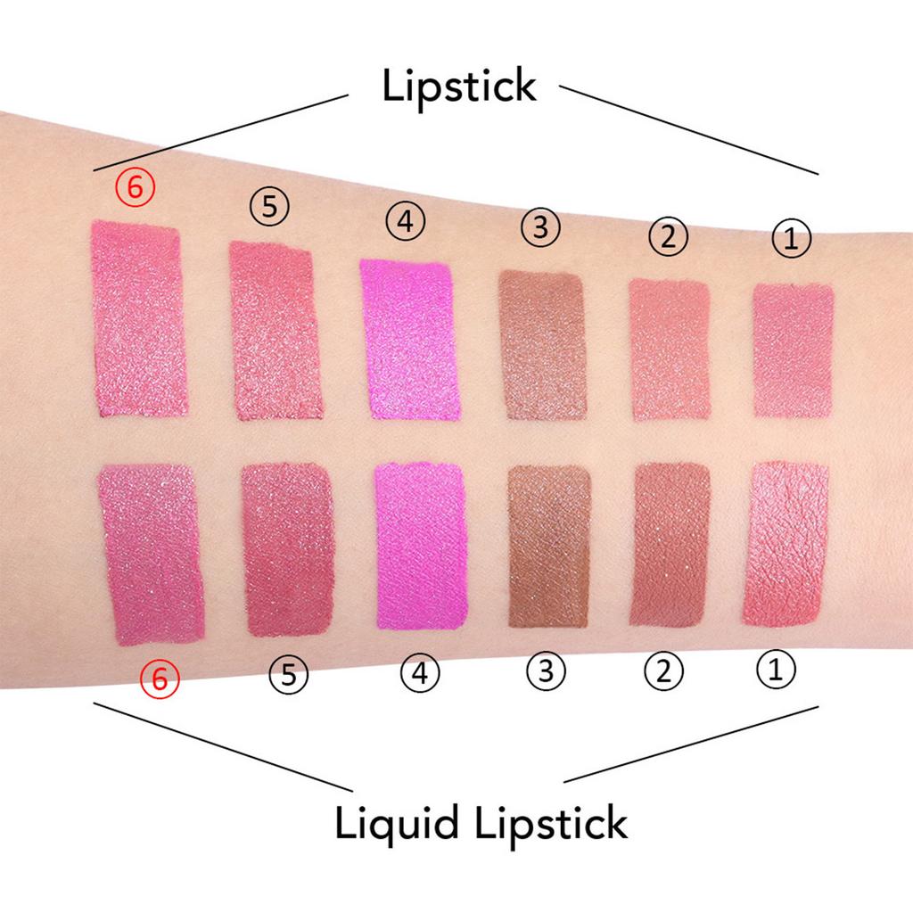 Damen Dual-Tip Lippenfarbe, Feuchtigkeitsspendendes Schimmer-Finish, Langanhaltender, Nicht Klebriger Flüssig-Lippstift, 2-in-1 Make-up Essential