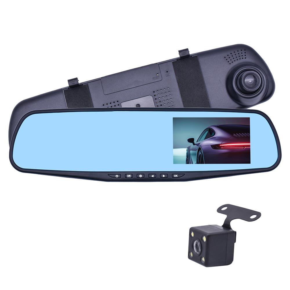 Car Dvr Camera Rearview Mirror Dash Digital Video Recorder Dual Lens Registratory Camcorder Full HD 1080P Auto 4.3 Inch
