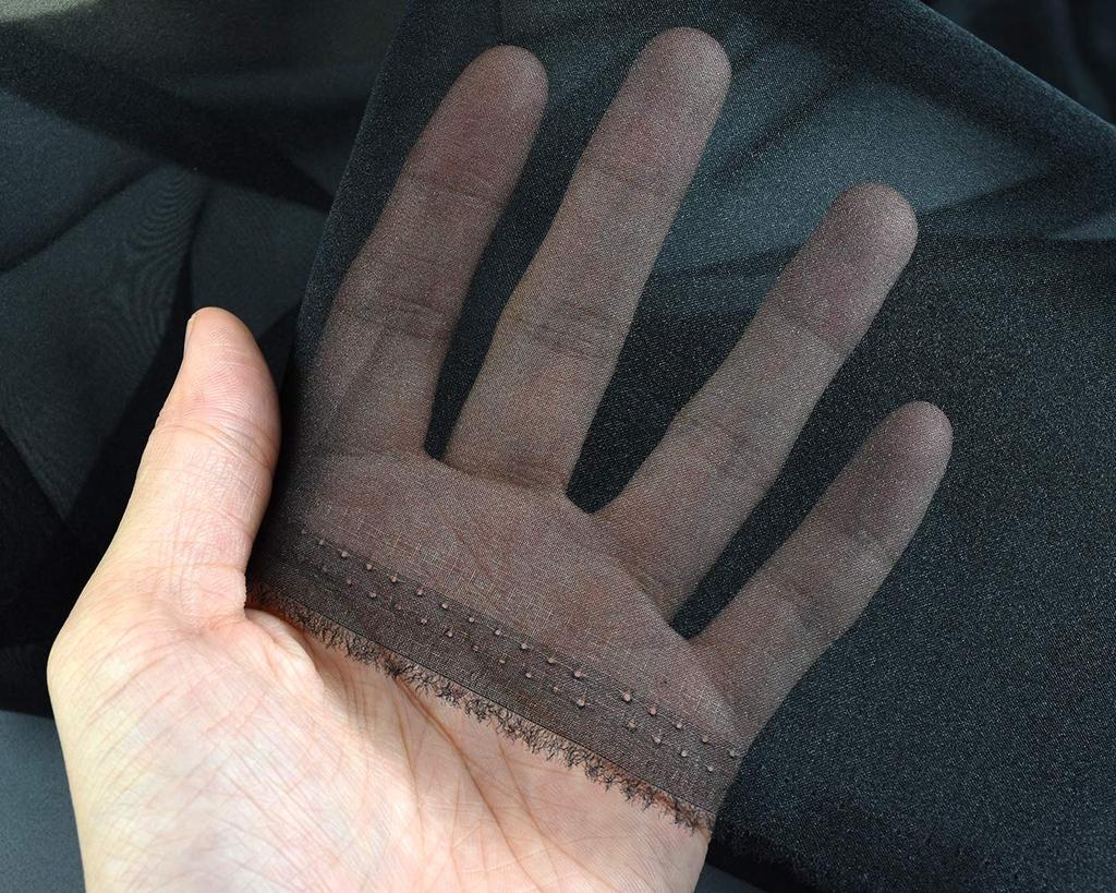 Polyester organza 140cm wide x 15m 2440 fabric, cut, 9. Black, (15m cut)