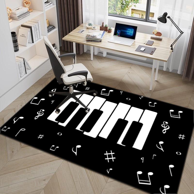 1Pc Piano keys music Printed circular carpet, home door mat, outdoor travel protection carpet A13