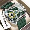 Luxury Men Clock LED Calendar Week Luminous Man Wristwatch Electronic Rectangle Silicone Strap Quartz Men's Watches