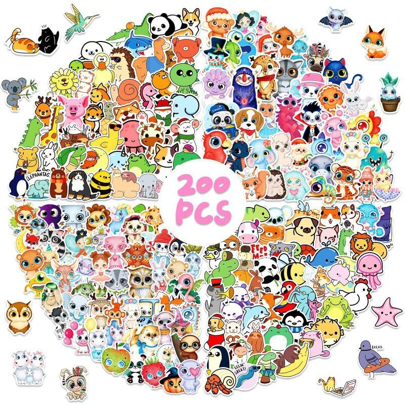 50~400 Pieces Non-infringement Graffiti Stickers Outdoor Mixed Scenery Suitcase Stickers Astronaut Colorful Cartoon Stickers