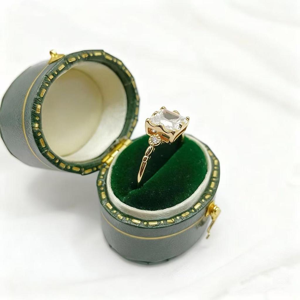 Anello aperto minimalista in oro 18 carati con strass, concubina Yintai