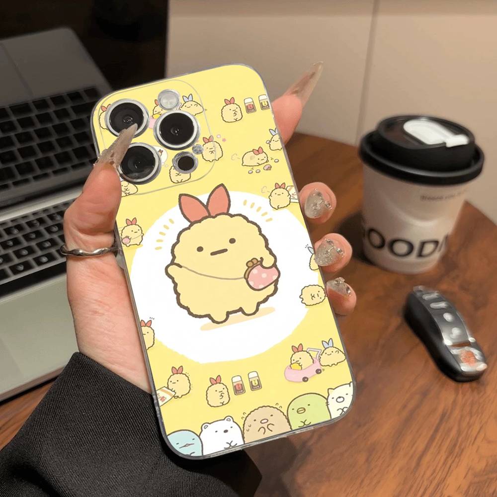 Anime S-Sumikko G-Gurashi  Transparent TPU Phone Case for iPhone 17 11 12 13 14 15 16 Pro Max 16 Plus Cover