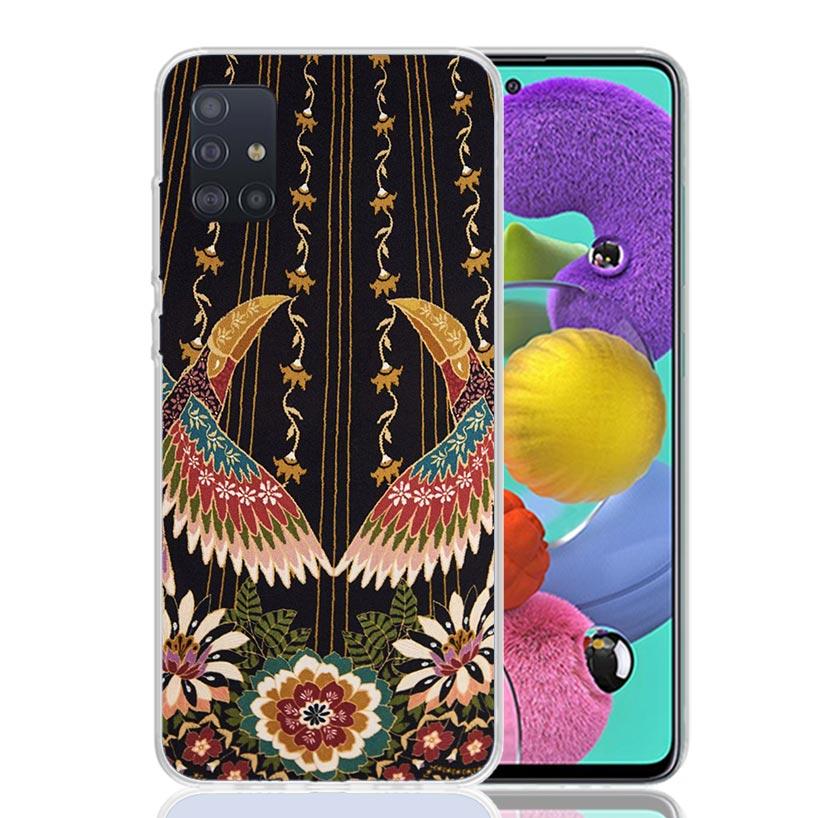African Style Fabric Pattern Phone Case For Samsung Galaxy A52 A32 A22 A12 A02S A50S A30S A51 A31 AA71 Note 20 Ultra 10 S10 Plus