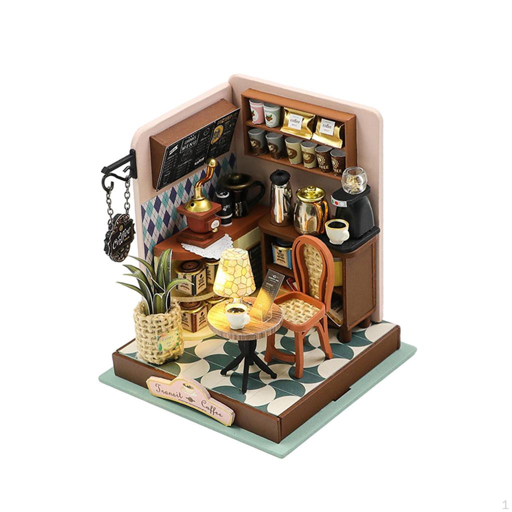 DIY Handcraft Miniature Dollhouse Small Doll House Model Led Lights Wooden Room Box Crafts
